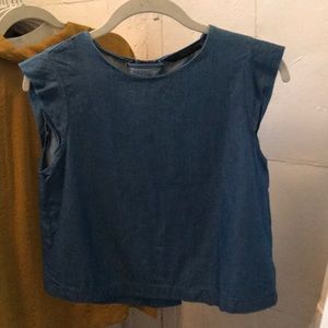 Zara CHAMBRAY crop top
